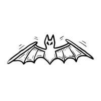 halloween vleermuis eenvoudige doodle vectorillustratie vector
