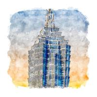 jin mao toren china aquarel schets hand getekende illustratie vector