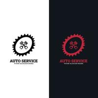 auto reparatie logo sjabloon. logo garage autoservice, identiteit merk winkel, auto reparatie teken. vector