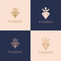 diamant sieraden logo vector ontwerpsjabloon. symbolen voor cosmetica, sieraden, schoonheidsproducten