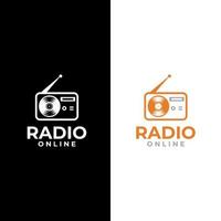 radio vectorembleem. podcast radiografisch trendy bedrijfslogo ontwerp. vector