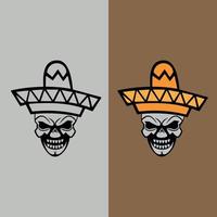 sombrero of Mexicaanse hoed platte vector pictogram. embleemontwerp op witte achtergrond