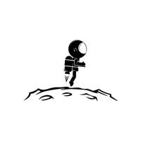 astronaut abstract vector teken, embleem, pictogram of logo sjabloon. astronaut op de maan.