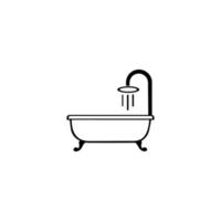 badkuip pictogram vector, illustratie logo sjabloon in trendy stijl. witte achtergrond. vector