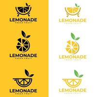 fruit citroen vers logo ontwerp symbool pictogram vectorillustratie. logo van verse drank vector