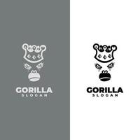 gorilla met kroon illustratie vector logo sjabloon. modern ontwerp. plat embleem. gorilla-pictogram. vector illustratie