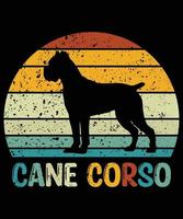 grappige cane corso vintage retro zonsondergang silhouet geschenken hondenliefhebber hondenbezitter essentieel t-shirt vector