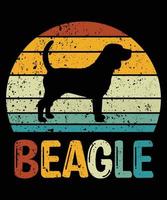 grappige beagle vintage retro zonsondergang silhouet geschenken hondenliefhebber hondenbezitter essentieel t-shirt vector