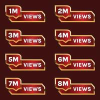 1 miljoen views tot 8 miljoen plus views banner vector.1m plus views bedankt vector