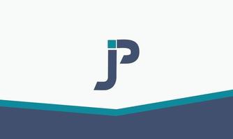 alfabet letters initialen monogram logo jp, pj, j en p vector