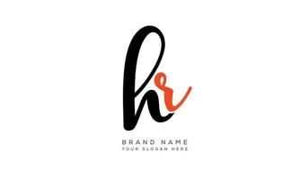 alfabet letters initialen monogram logo hr, rh, h en r vector