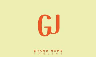 alfabet letters initialen monogram logo gj, jg, g en j vector