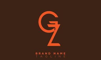 alfabet letters initialen monogram logo gz, zg, g en z vector