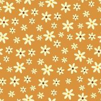 geel schattig bloemen naadloos patroon. botanische vectorprint met madeliefjes. textiel achtergrond met bloemen. vector