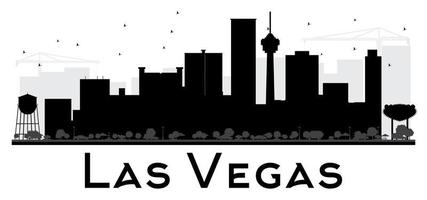 Las Vegas stad skyline zwart-wit silhouet. vector