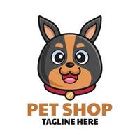 miniatuur pinscher hond cartoon logo ontwerp vector