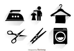 Wasserij Zwarte Pictogrammen vector