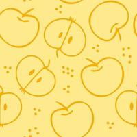 appels naadloze patroon hand getrokken in doodle. fruit in een eenvoudige lijnstijl. vector