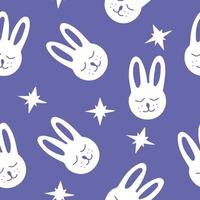 konijntje naadloze patroon hand getrokken. , minimalisme. textiel, behang, inpakpapier schattige babyprint vector
