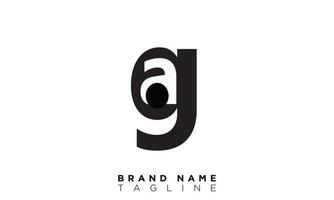 alfabet letters initialen monogram logo ga, ag, g en a vector