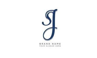 alfabet letters initialen monogram logo sj, js, s en j vector