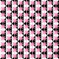 zwart-wit naadloos patroon met roze bloemen vector