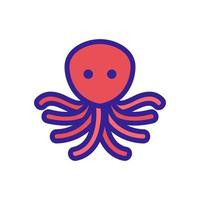 enge octopus met veel tentakels pictogram vector overzicht illustratie