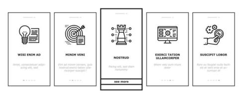 projectontwikkeling onboarding pictogrammen instellen vector