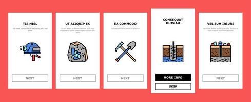 geologie die onboarding-pictogrammen onderzoekt instellen vector