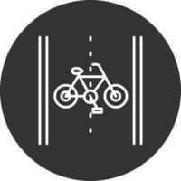 fietspad lijn omgekeerd pictogram vector