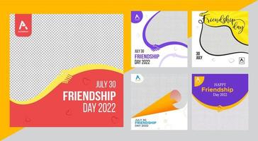 gelukkig vriendschapsdag social media ontwerpsjabloonpakket vector