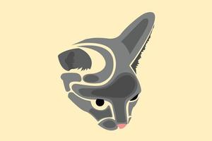 kat gezicht uniek pictogram platte vectorillustratie voor ontwerpelement vector