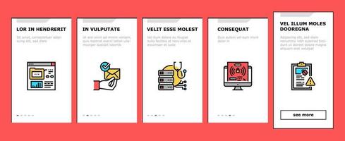 incident management onboarding pictogrammen instellen vector