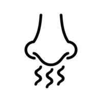 lange neus pictogram vector overzicht illustratie