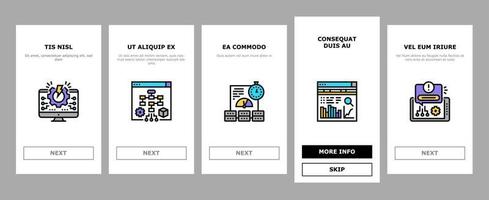 systeem werkproces onboarding pictogrammen instellen vector