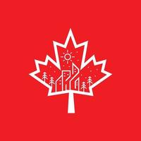 vector illustratie wit canada logo geïsoleerd op rode background