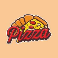 pizza café logo, pizza pictogram, illustratie vector grafische embleem pizza van perfect voor fast food restaurant. eenvoudig pizza-logo in vlakke stijl.