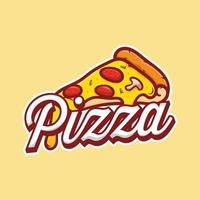 pizza café logo, pizza pictogram, illustratie vector grafische embleem pizza van perfect voor fast food restaurant. eenvoudig pizza-logo in vlakke stijl.