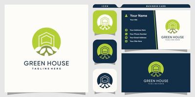 groen huis logo met moderne abstracte concept premium vector