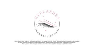 wimpers logo ontwerp voor schoonheid make-up met creatieve element premium vector