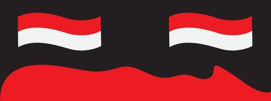 Indonesische onafhankelijkheid zwarte achtergrond 17 august.for vectorillustratie. de rood-witte vlag met het nummer 77 als teken of symbool ter herdenking van de onafhankelijkheidsdag van Indonesië. vector