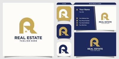 letter r-logo met premium vector voor vastgoedbouwconcept