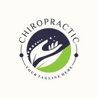 chiropractie logo-ontwerp met moderne concept premium vector