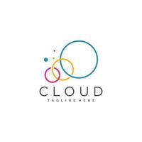 cloud-logo met creatief ontwerp premium vector