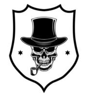 schedel badge logo pictogram ontwerp kunst vector