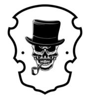 schedel badge logo pictogram ontwerp kunst vector