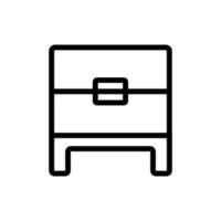 nachtkastje houten meubilair pictogram vector overzicht illustratie