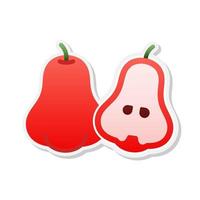 roos appel fruit sticker pictogram, vector illustratie.