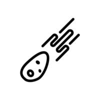 vallende meteoriet pictogram vector. geïsoleerde contour symbool illustratie vector