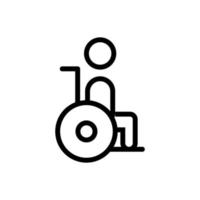 gehandicapte persoon in een rolstoel pictogram vector overzicht illustratie